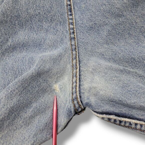 1996 Vintage Levi's Jeans Size 24 W42" x L26" Levi's 522 Tapered Fit Tapered Leg - Picture 7 of 13